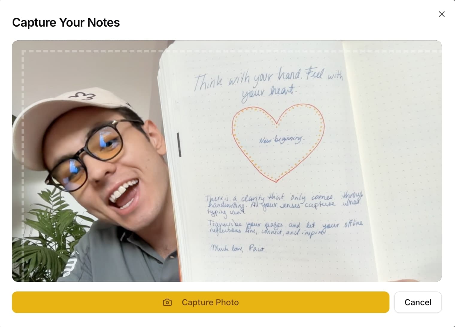 Handwriting transcription showcase - handwritten journal page